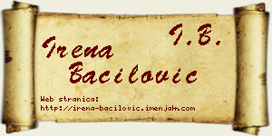 Irena Bačilović vizit kartica